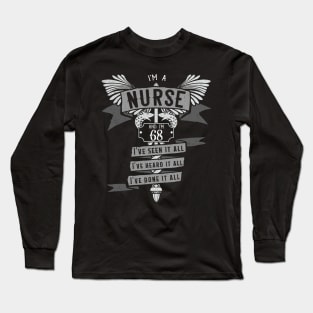Funny 68th Birthday Nurse Gift Idea Long Sleeve T-Shirt